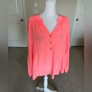 NWOT Lilly Pulitzer Bright Peach Top Longsleeve Size Medium